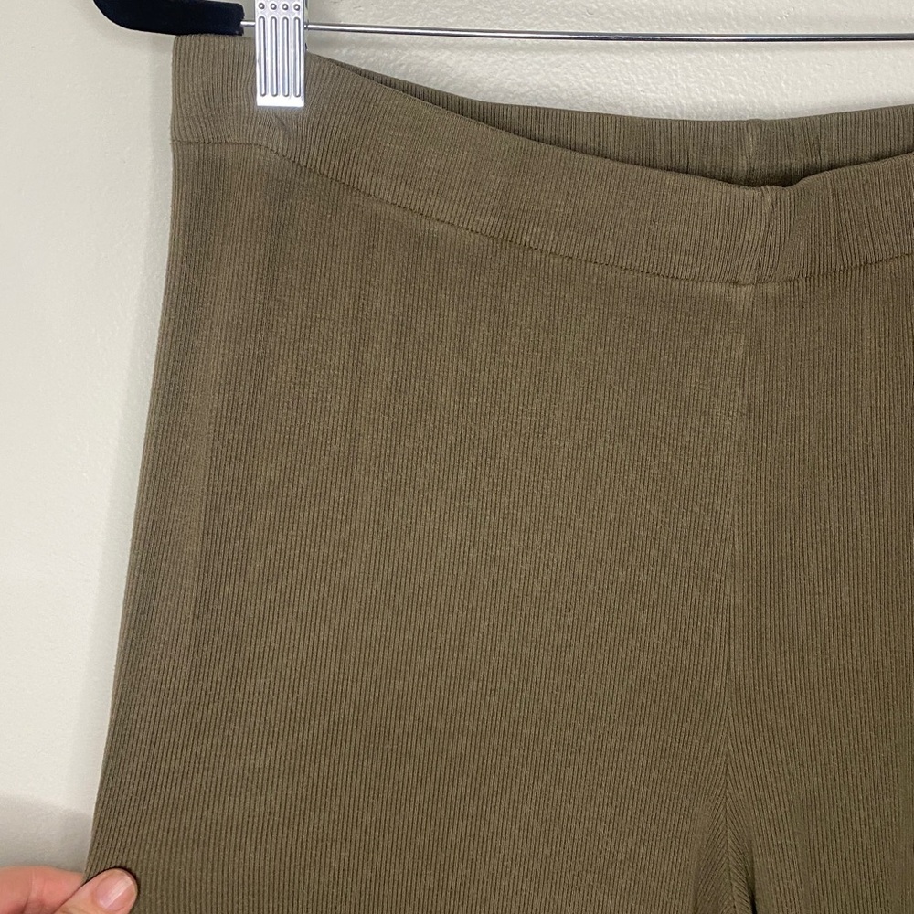Skims Women's Olive Green Stretch Pull-On Ribbed Loungewear Pants XL - Picture 4 of 7